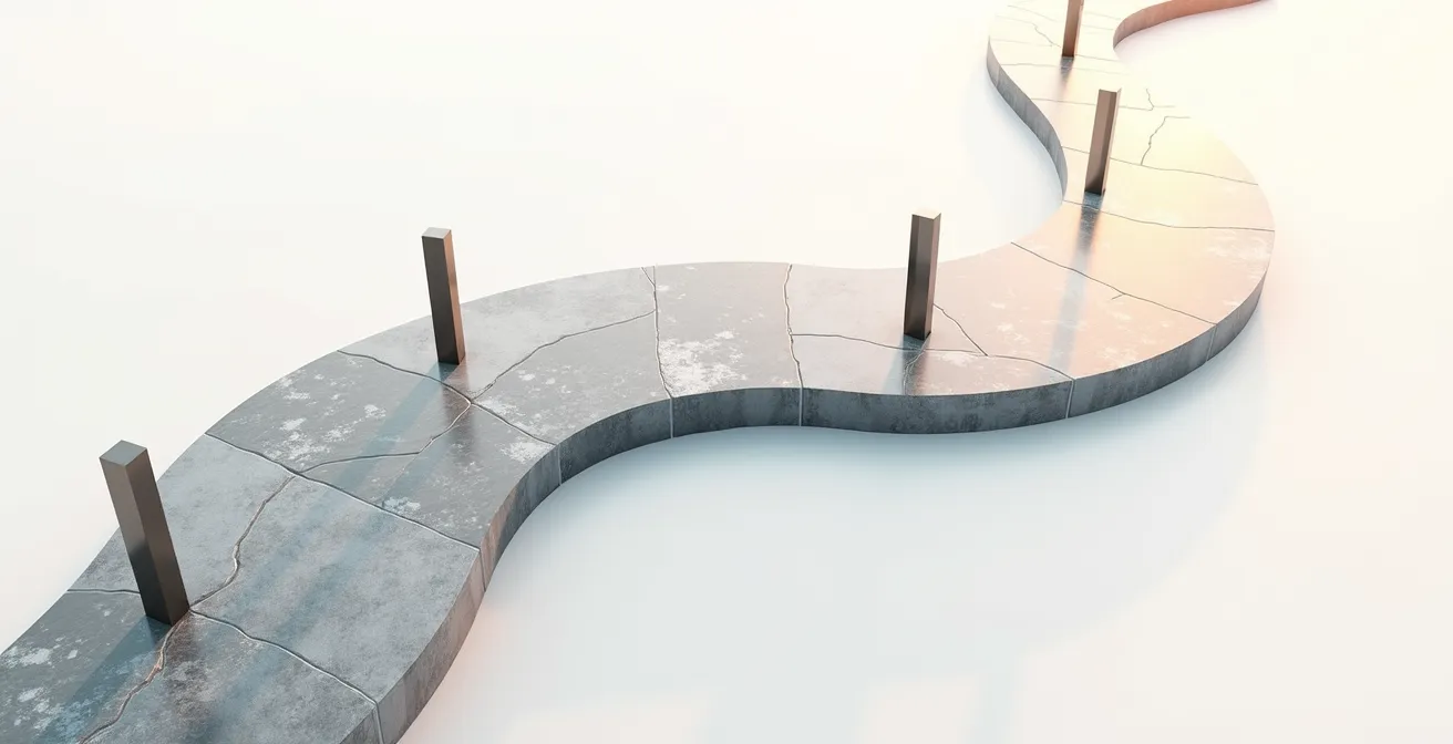 Abstract visualization of business registration timeline with milestone markers