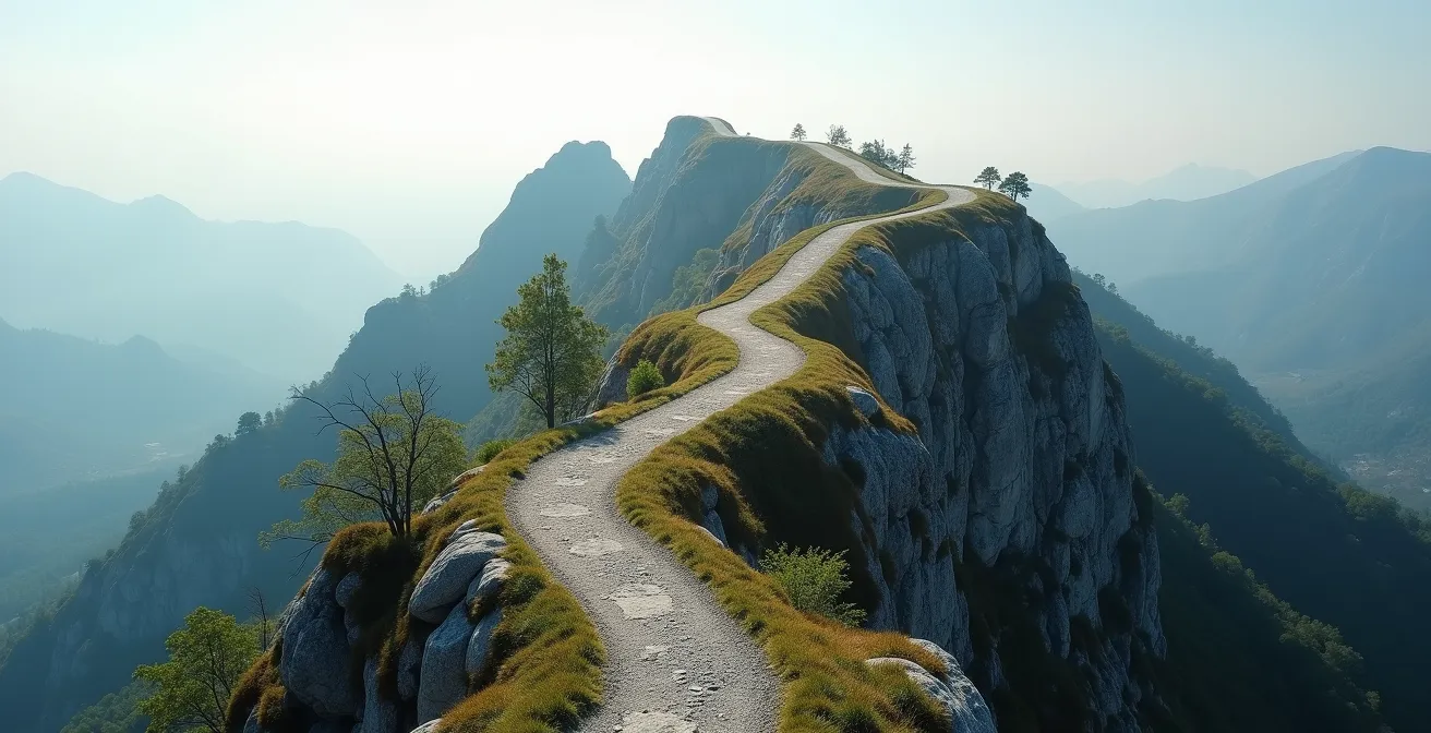 Visual metaphor of business evolution through growth stages