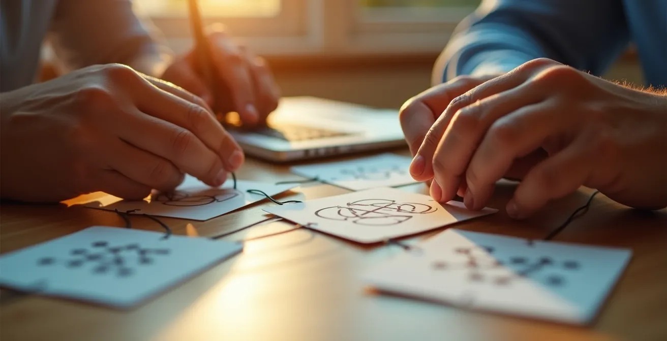 Abstract visualization of interconnected digital tools and workflow automation