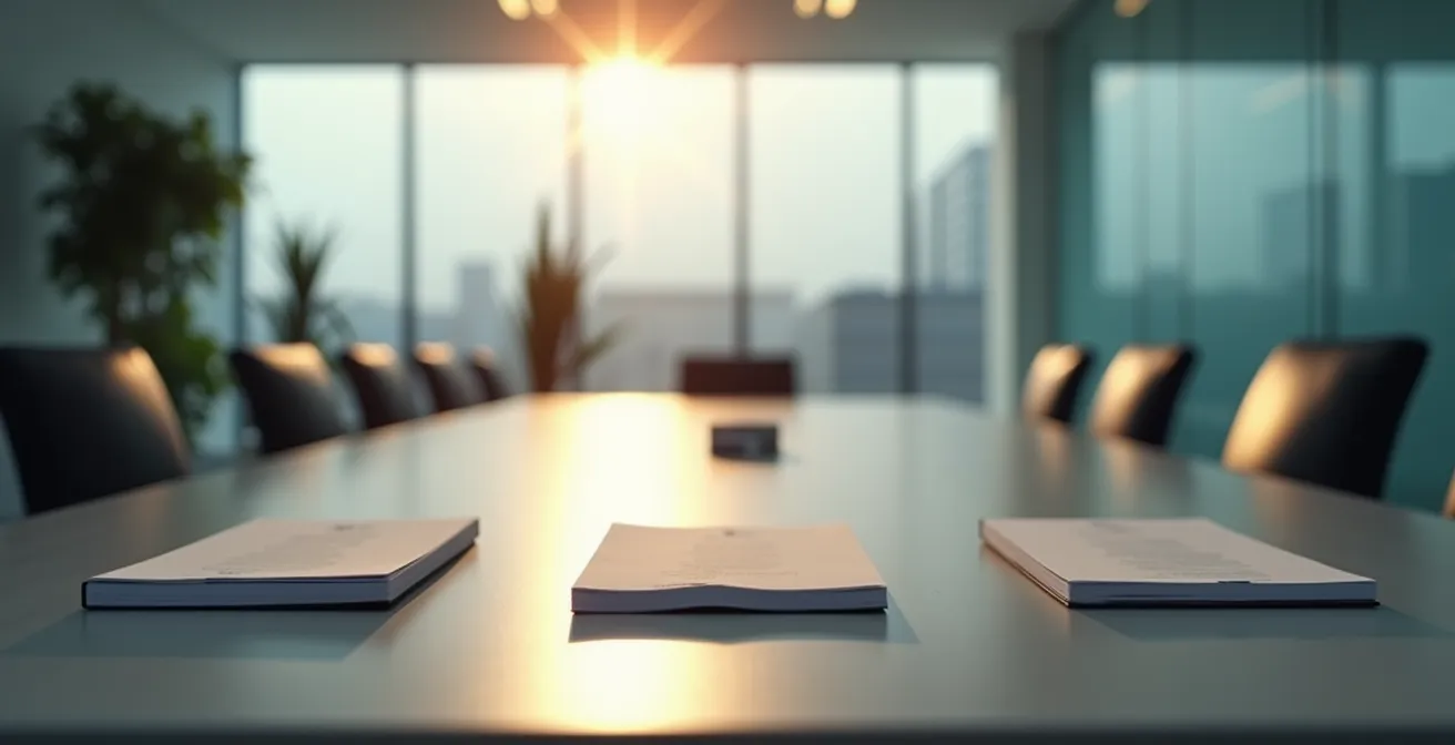 Controlled office environment prepared for professional inspection meeting